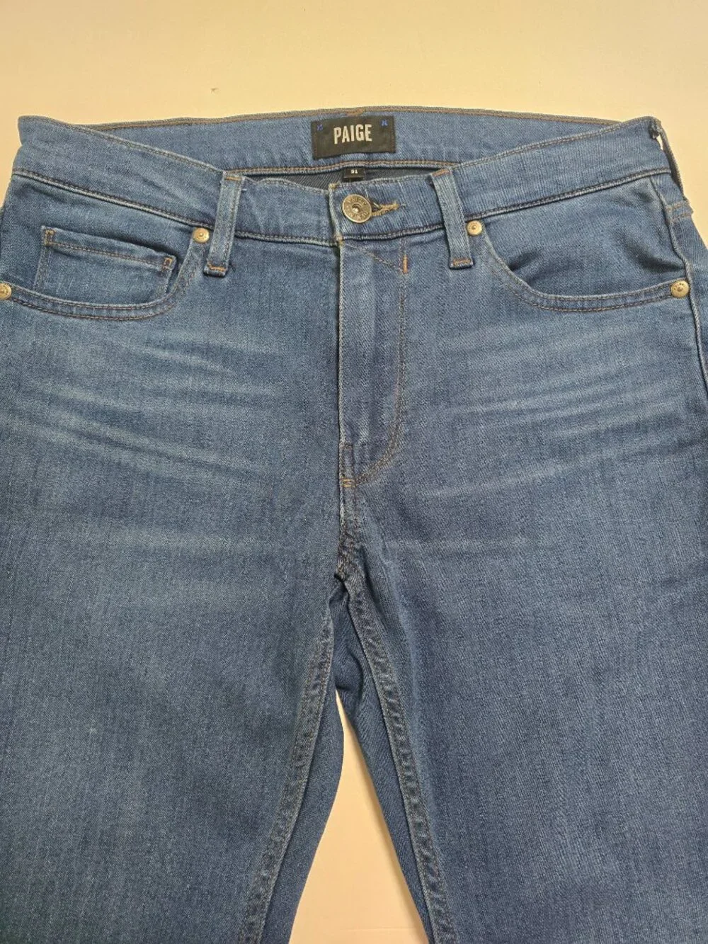 PAIGE Lennox Slim Jeans Size 31 Medium Wash Denim Men